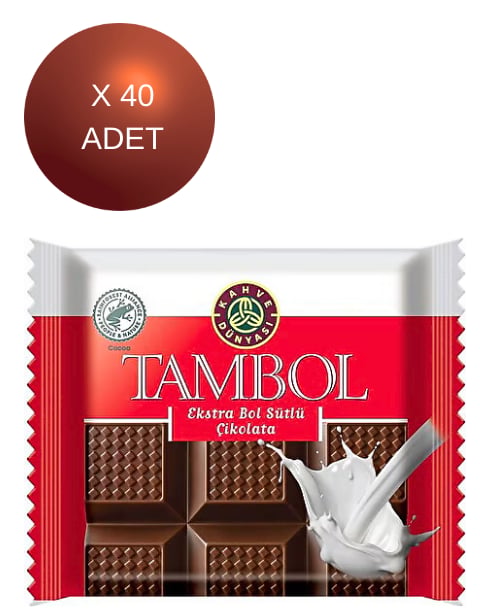 Kahve Dünyası Tambol Ekstra Bol Sütlü Çikolata (77 GR * 10 Adet) * 4 Adet