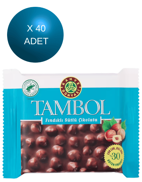 Kahve Dünyası Tambol Fındıklı Sütlü Çikolata /77 GR * 10 Adet) * 4 Adet