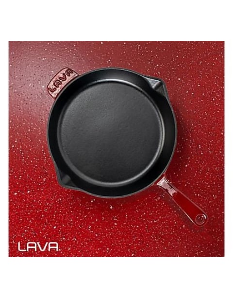 Lava Döküm Yuvarlak Kızartma Tavası Döküm Demir Yekpare Saplı Çap 28cm