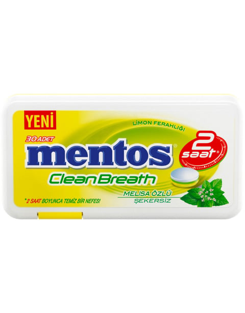 Mentos 2 Saat Clean Breath Limon Aromalı Tatlandırıcılı Tablet Şekerleme 21 GR * 12 Adet
