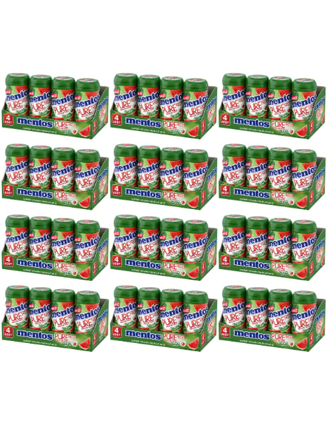 Mentos Pure Fresh Karpuz Aromalı Şekersiz Tatlandırıcılı Draje Sakız 60 GR X 4 Adet X 12 Adet