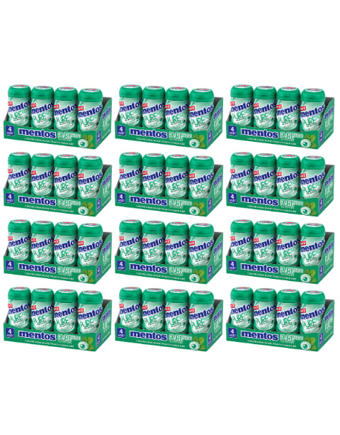 Mentos Pure Fresh Yeşil Nane Aromalı Şekersiz Tatlandırıcılı Draje Sakız 60 GR X 4 Adet X 12 Adet
