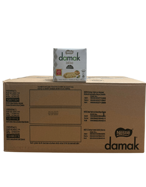 Nestle Damak Antep Fıstıklı ve Baklavalı Beyaz Çikolata ( 6 * 60 GR ) * 24 Adet