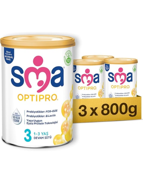 SMA Optipro 3 Devam Sütü 1-3 Yaş 800 GR X 3 Adet