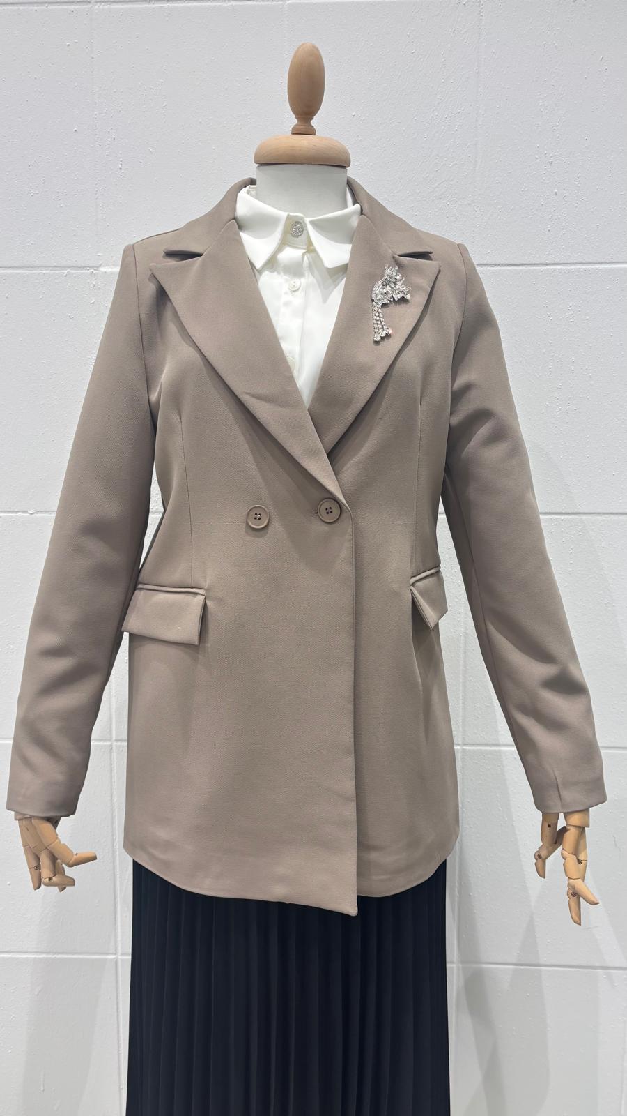AYNAZ 140226 BROŞLU BLAZER