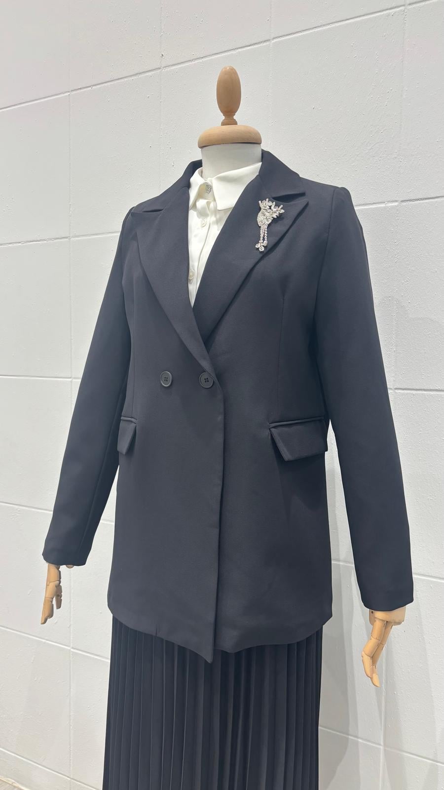 AYNAZ 140226 BROŞLU BLAZER