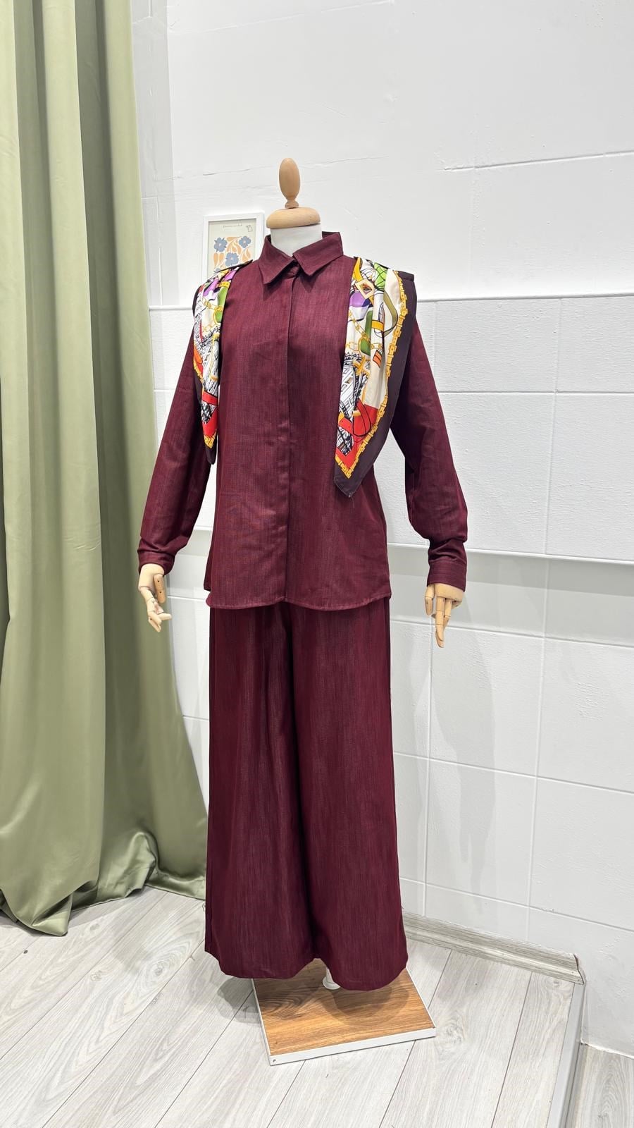 HATUN ATİLLA 8996 FULARLI KETEN TAKIM