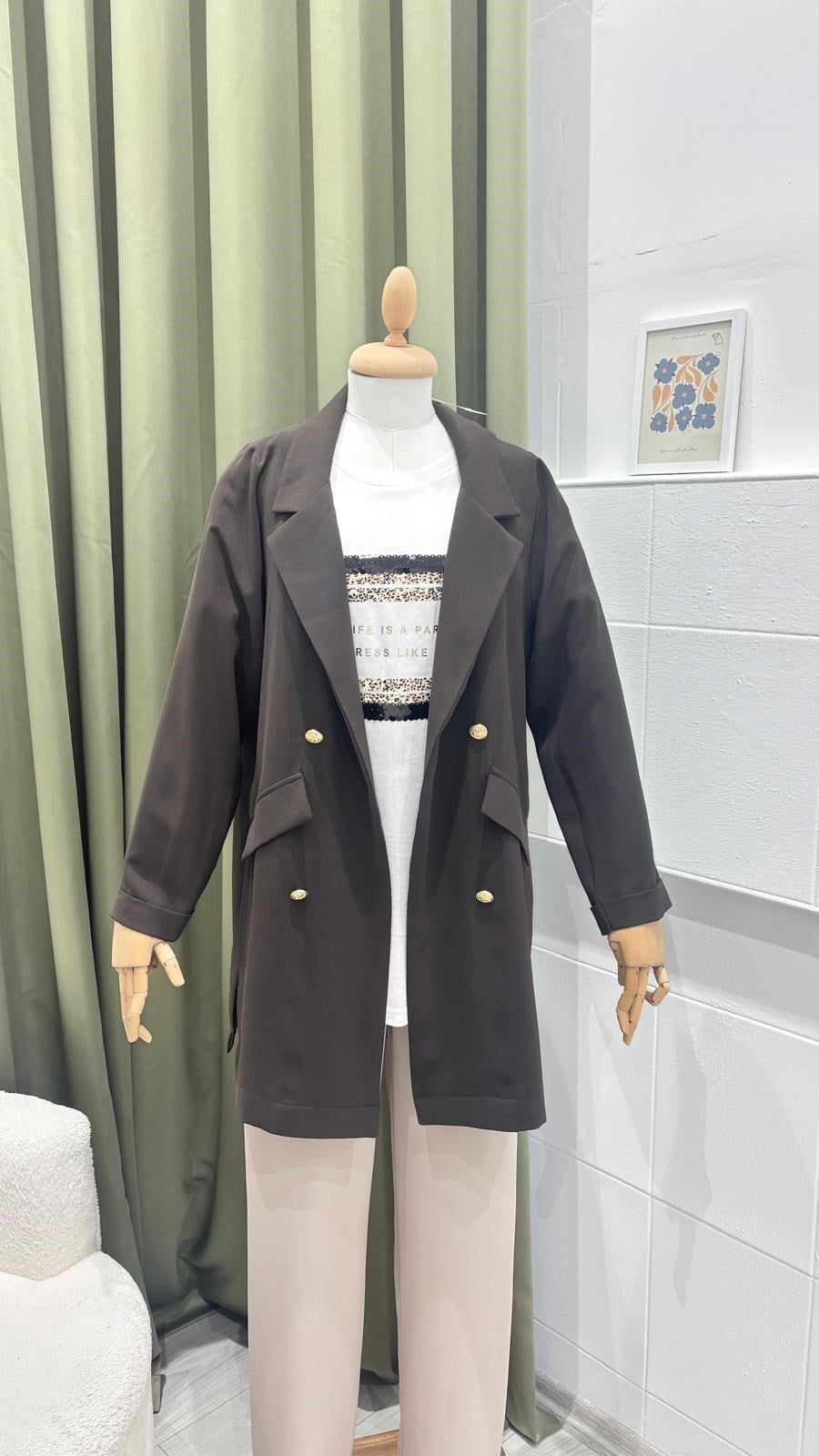NOŞHE 3079 ASTARSIZ BLAZER CEKET