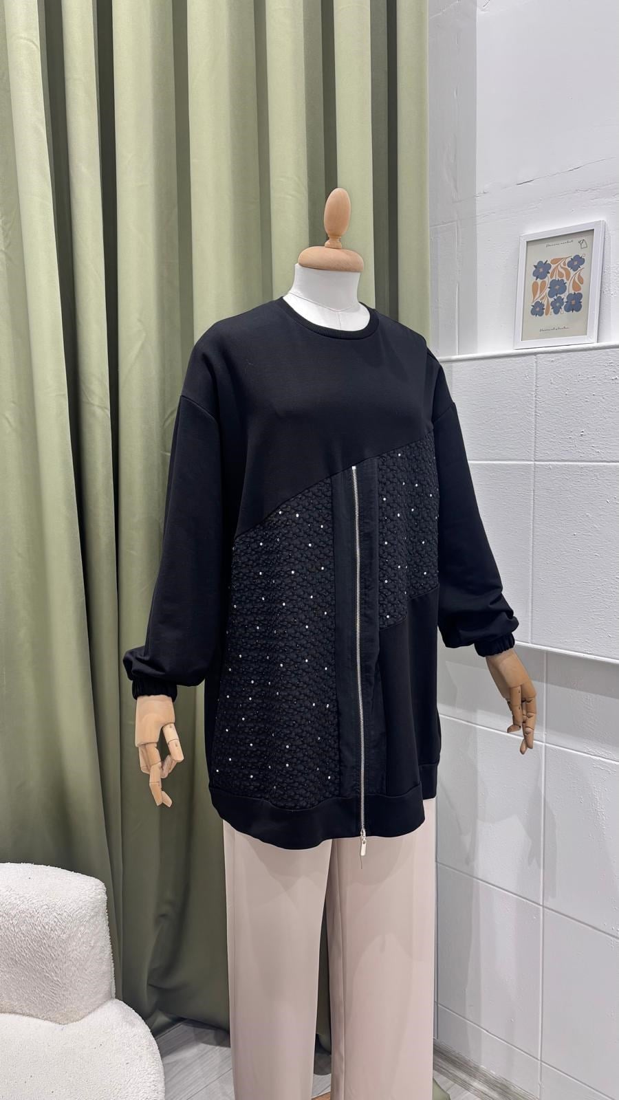 PUANE 10769 FERMUAR VE TAŞLI SWEAT