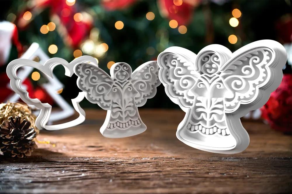 Melek Noel Yılbaşı 2 Parça Kurabiye Kalıbı Kesici 6