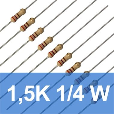 1.5K 1/4W Direnç (10 Adet)