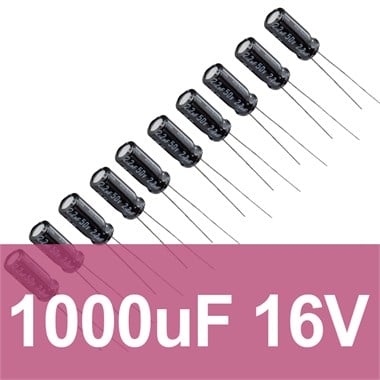 1000uF 16V Elektrolitik Kondansatör (10 Adet)