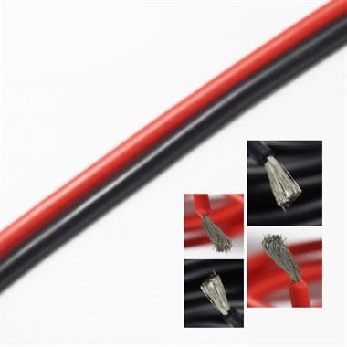 12AWG Siyah Silikon Kablo 1m