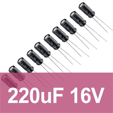 220uF 16V Elektrolitik Kondansatör (10 Adet)
