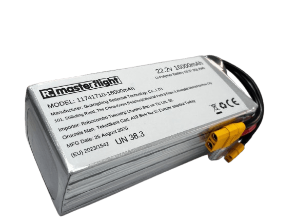 22,2V Li-po Pil 16000mAh 65C 6s Lityum Polymer