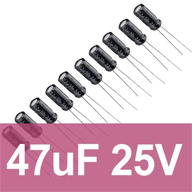 47uF 25V Elektrolitik Kondansatör (10 Adet)