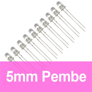 5mm Şeffaf Pembe Diyot LED (10 Adet)