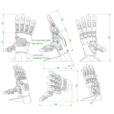 Combo Biyonik - Robot El 3D Çıktı Parçaları