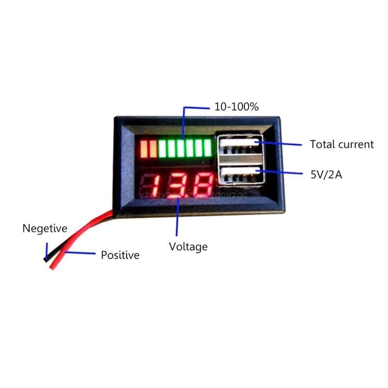 Dijital Led Ekran Usb 5V 2A Voltmetre