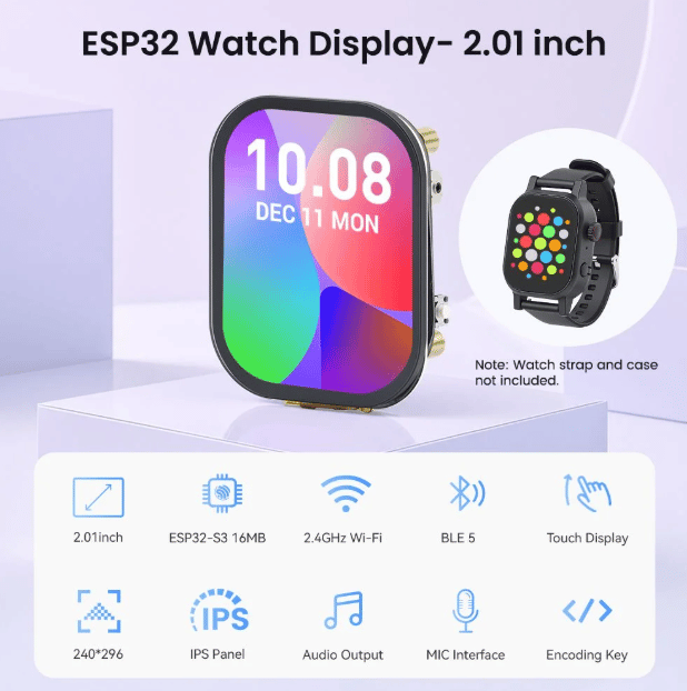Elecrow CrowPanel 2.01 İnç 240x296 IPS Dokunmatik Ekran