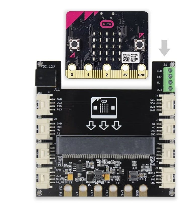Elecrow Crowtail Microbit (V2.2/V1.2) Base Shield Genişletme Kartı