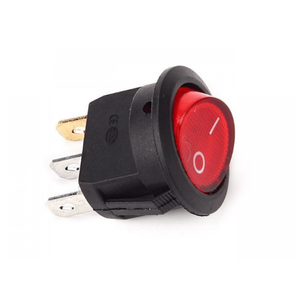 Işıklı On / Off Anahtar Yuvarlak  2Pin 20mm