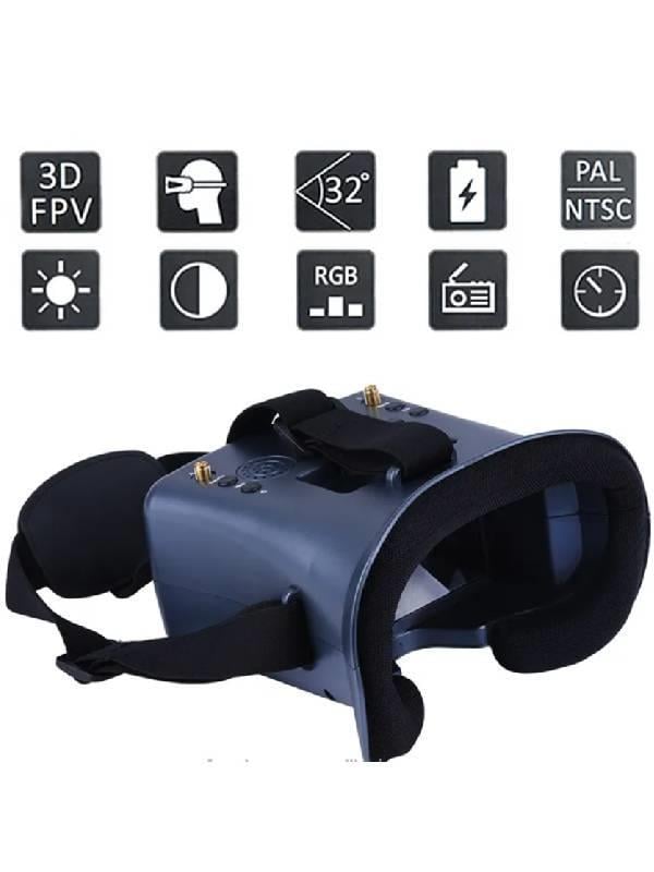 LS-008D FPV Gözlük 5.8G 40CH 5 inç 4.3 inç HD DVR 