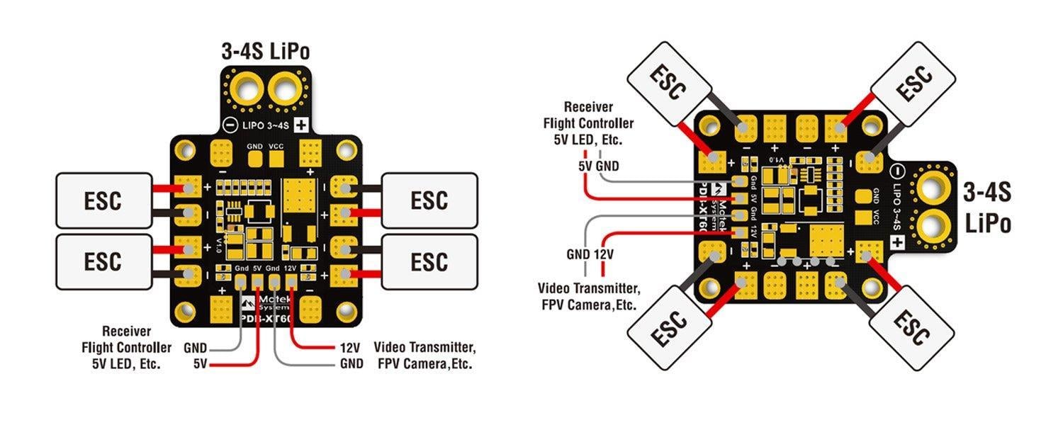 Matek XT60 Bec 5V 12V Esc Güç Dağıtım Kartı