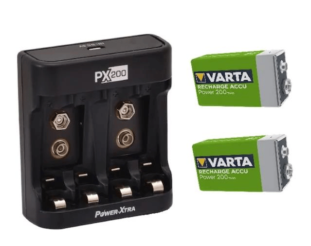 Power-Xtra PX200 Şarj Cihazı 2 Adet 9VLŞarjlı Pil