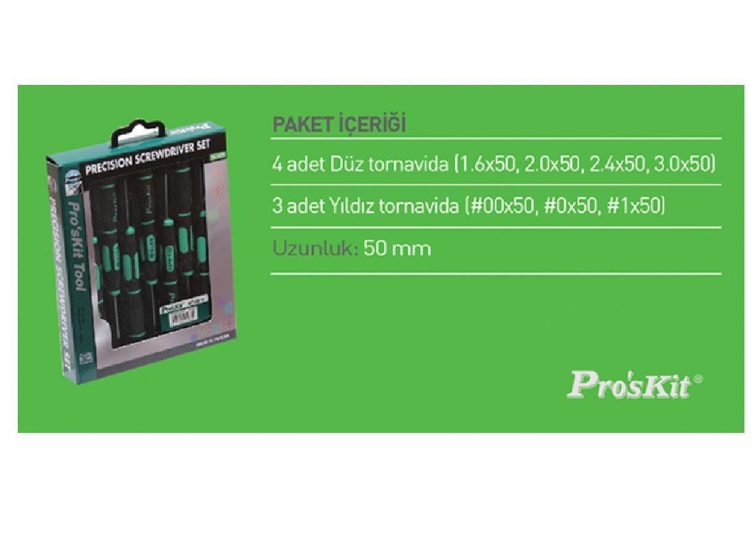 ProsKit 7 Parça Elektronikçi Tornavida Seti SD-081