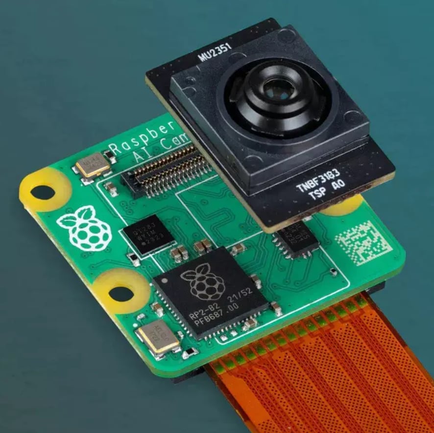 Raspberry Pi AI Kamera, 12MP, IMX500 Akıllı Görüş Kamerası
