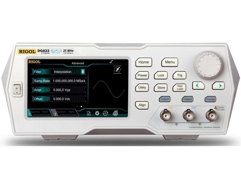 Rigol DG822 / 25MHz 2 Kanallı 16bit Fonksiyon - Keyfi Dalgaformu Sinyal Jeneratörü