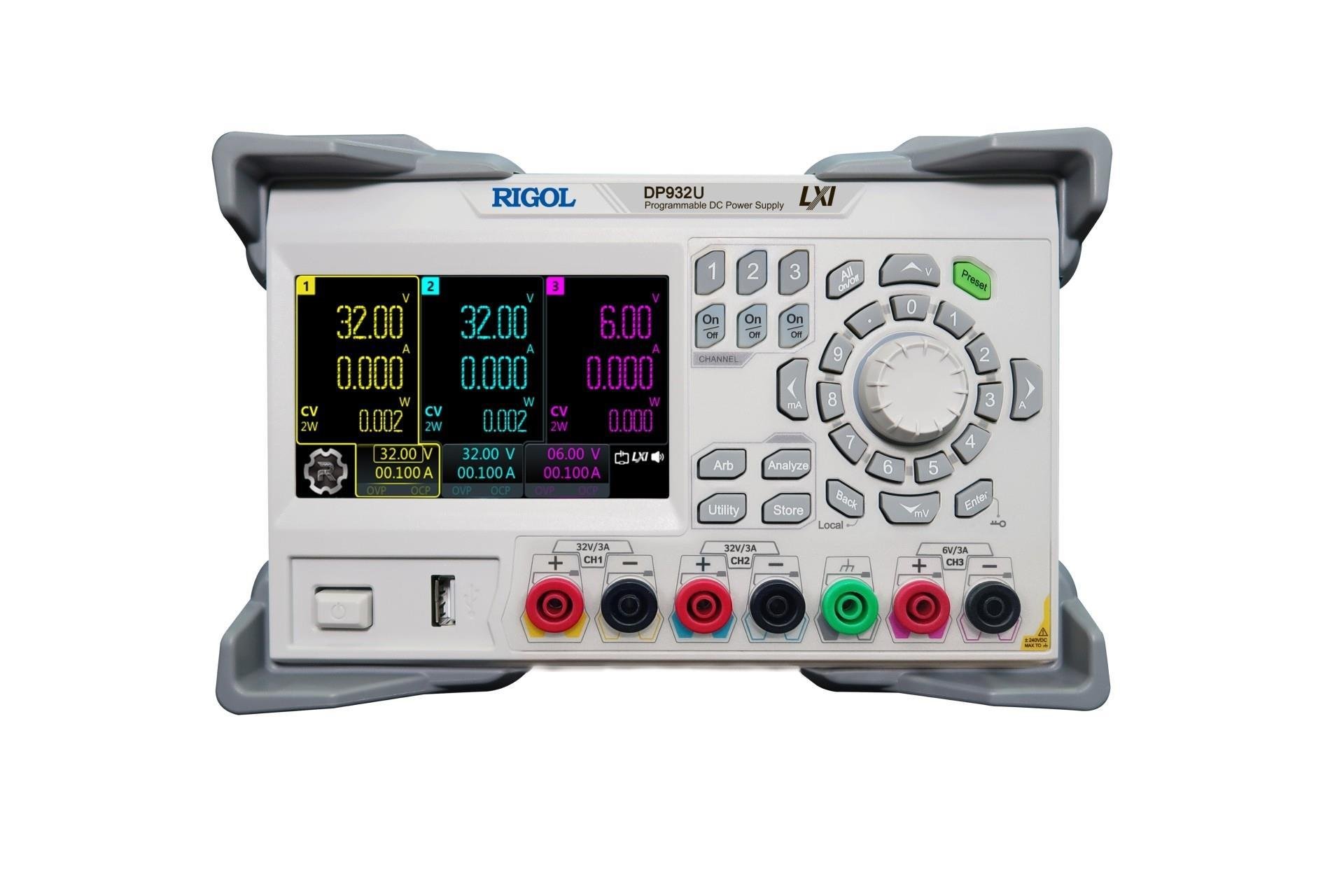 Rigol DP932U 210W 3 İzole Çıkışlı (CH1 / CH2: 0 - 32 V / 0 - 3 A CH3: 6 V / 3 A) Programlanabilir DC Güç Kaynağı
