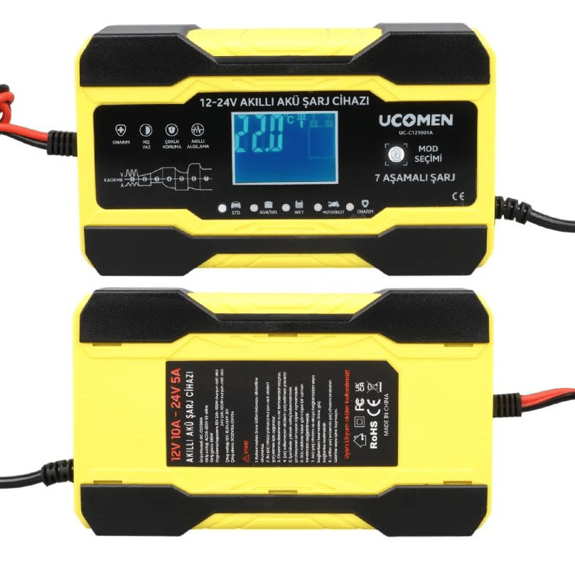 Ucomen Akü Şarj Cihazı 12/24 Volt 10A