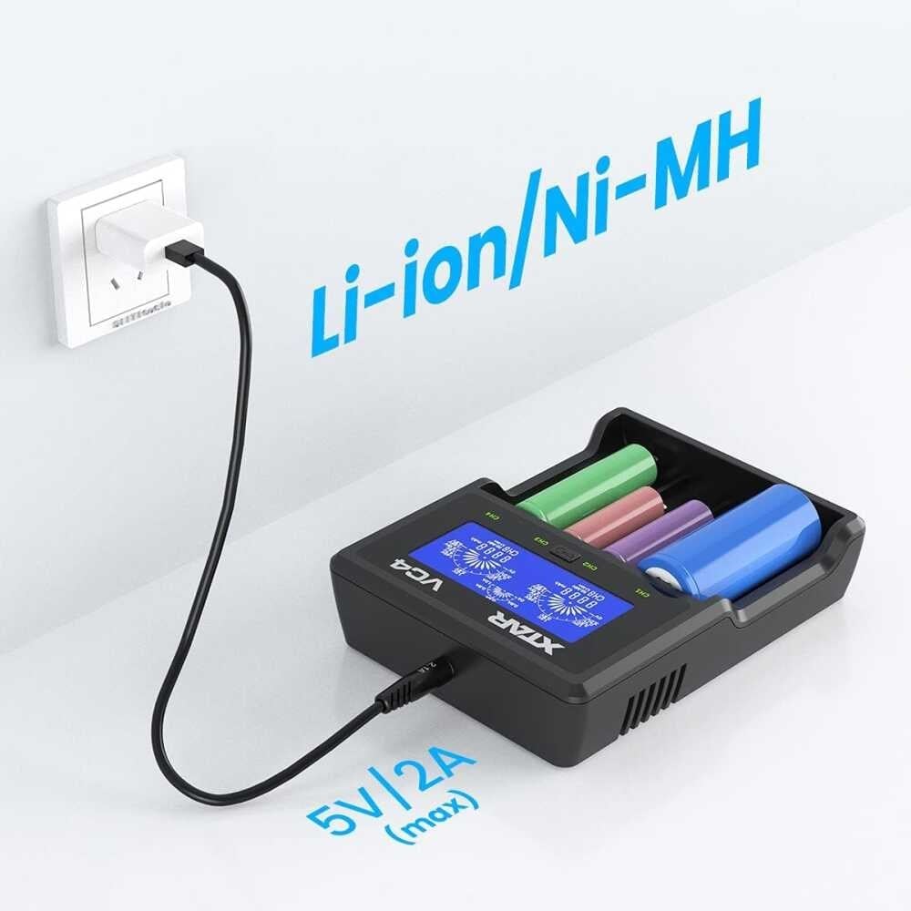 Xtar VC4 Taşınabilir LCD Ekranlı Li-ion Ni-Mh Ni-C