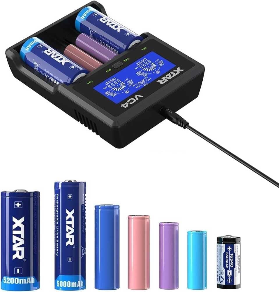 Xtar VC4 Taşınabilir LCD Ekranlı Li-ion Ni-Mh Ni-C