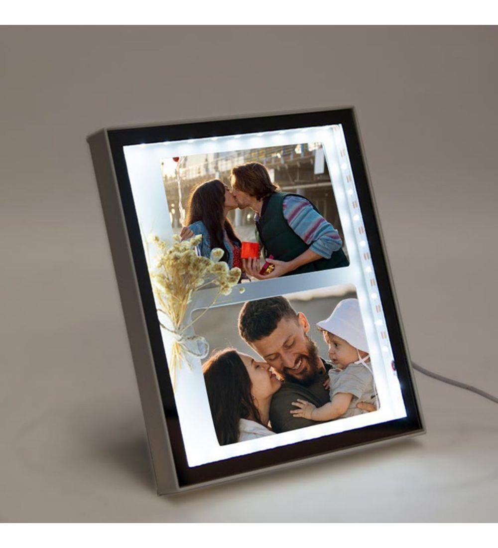 Led Işıklı  Fotoğraflı kare Sihirli Ayna