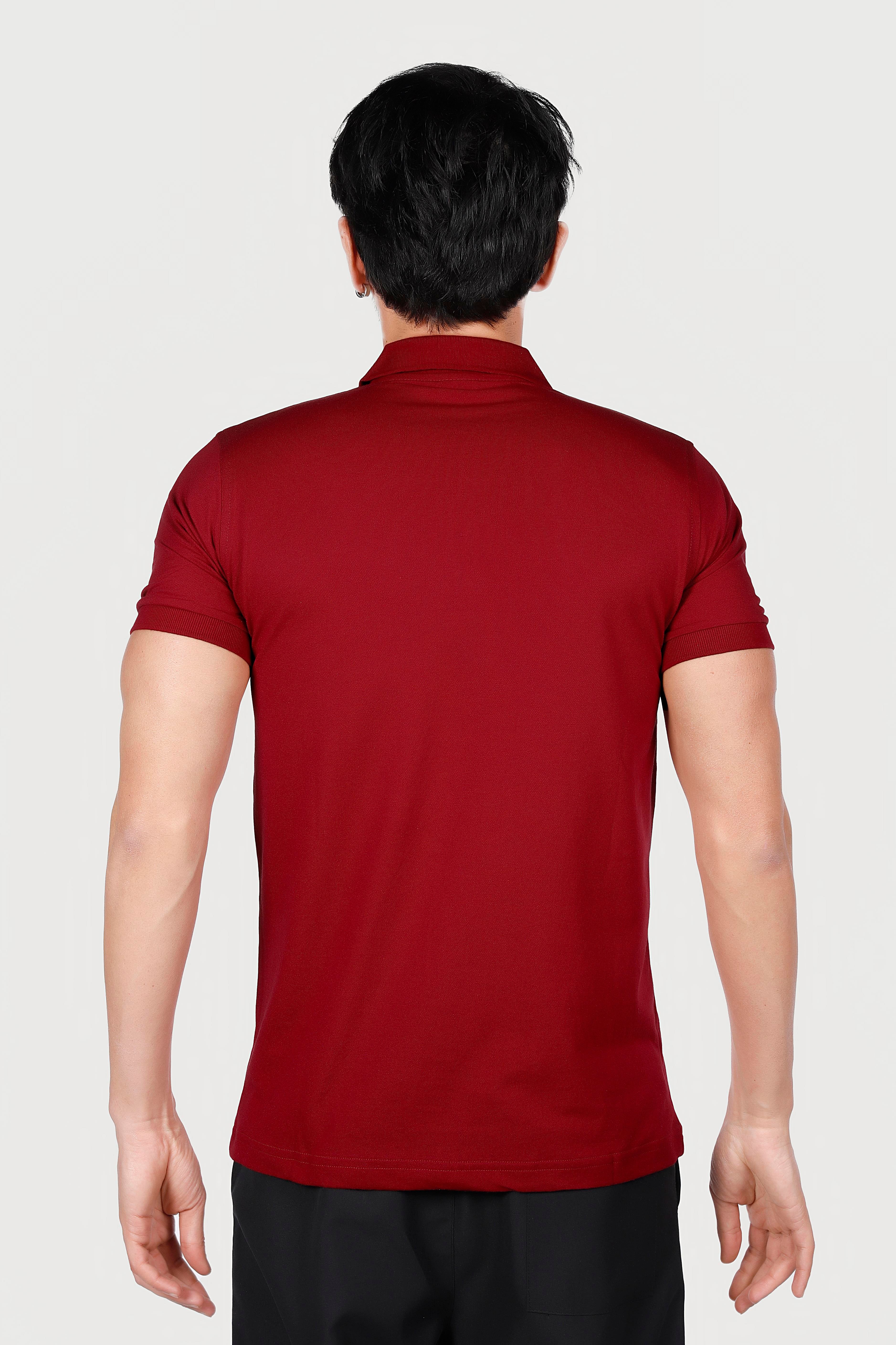 BORDO POLO YAKA 50/50 Pamuk Polyester TİŞORT