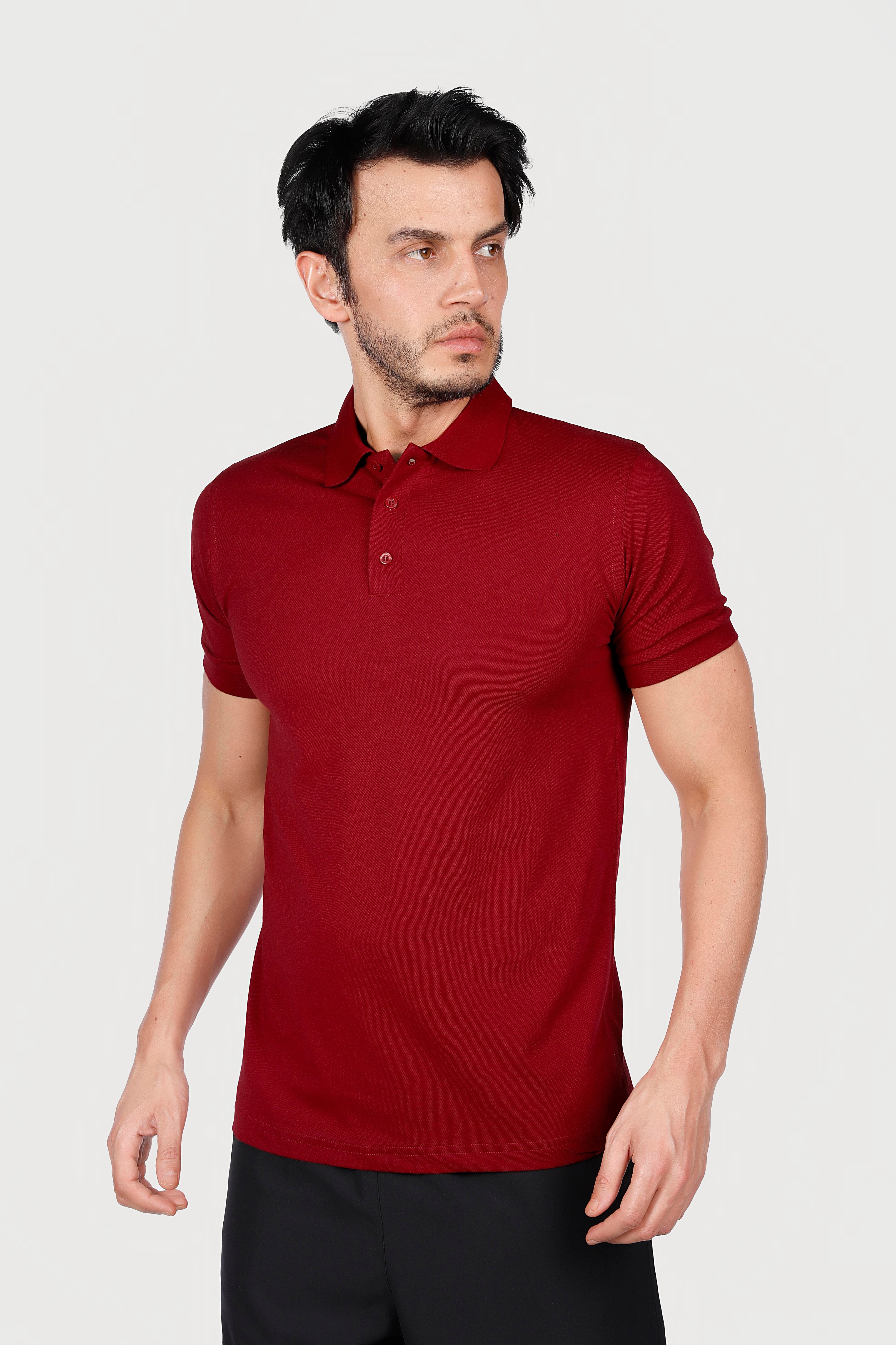 BORDO POLO YAKA 50/50 Pamuk Polyester TİŞORT