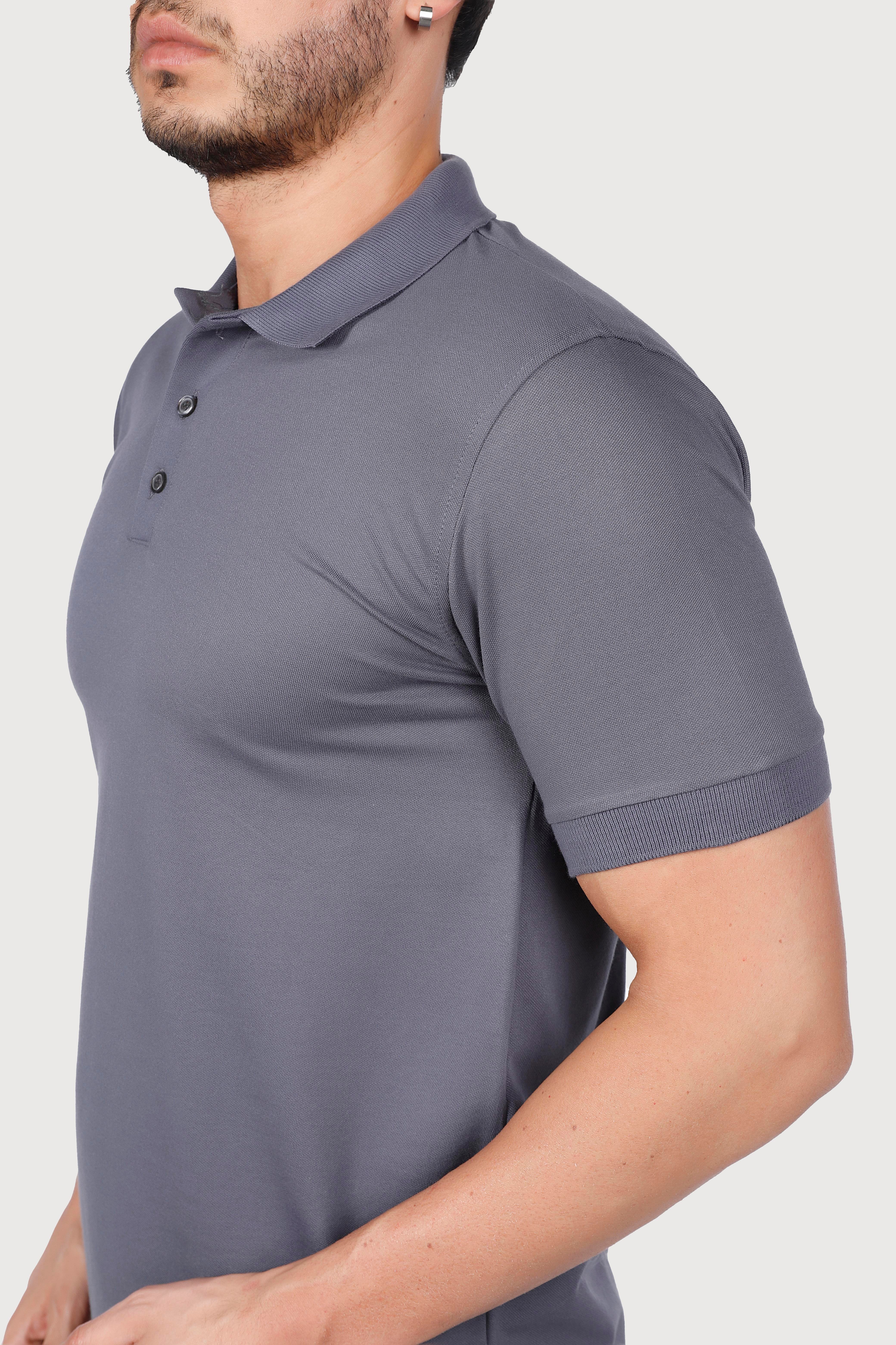 FÜME POLO YAKA 50/50 Pamuk Polyester TİŞORT