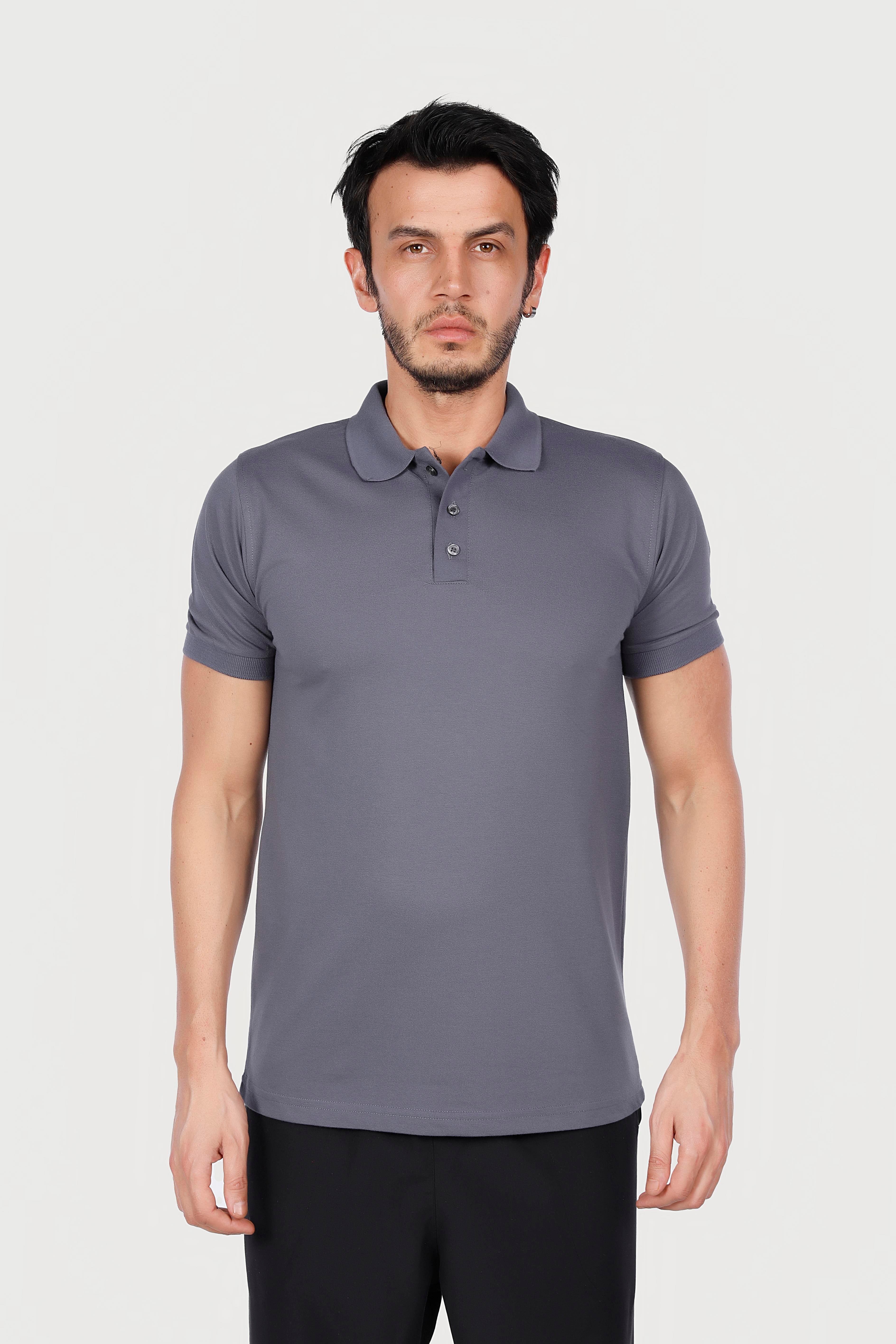 FÜME POLO YAKA 50/50 Pamuk Polyester TİŞORT