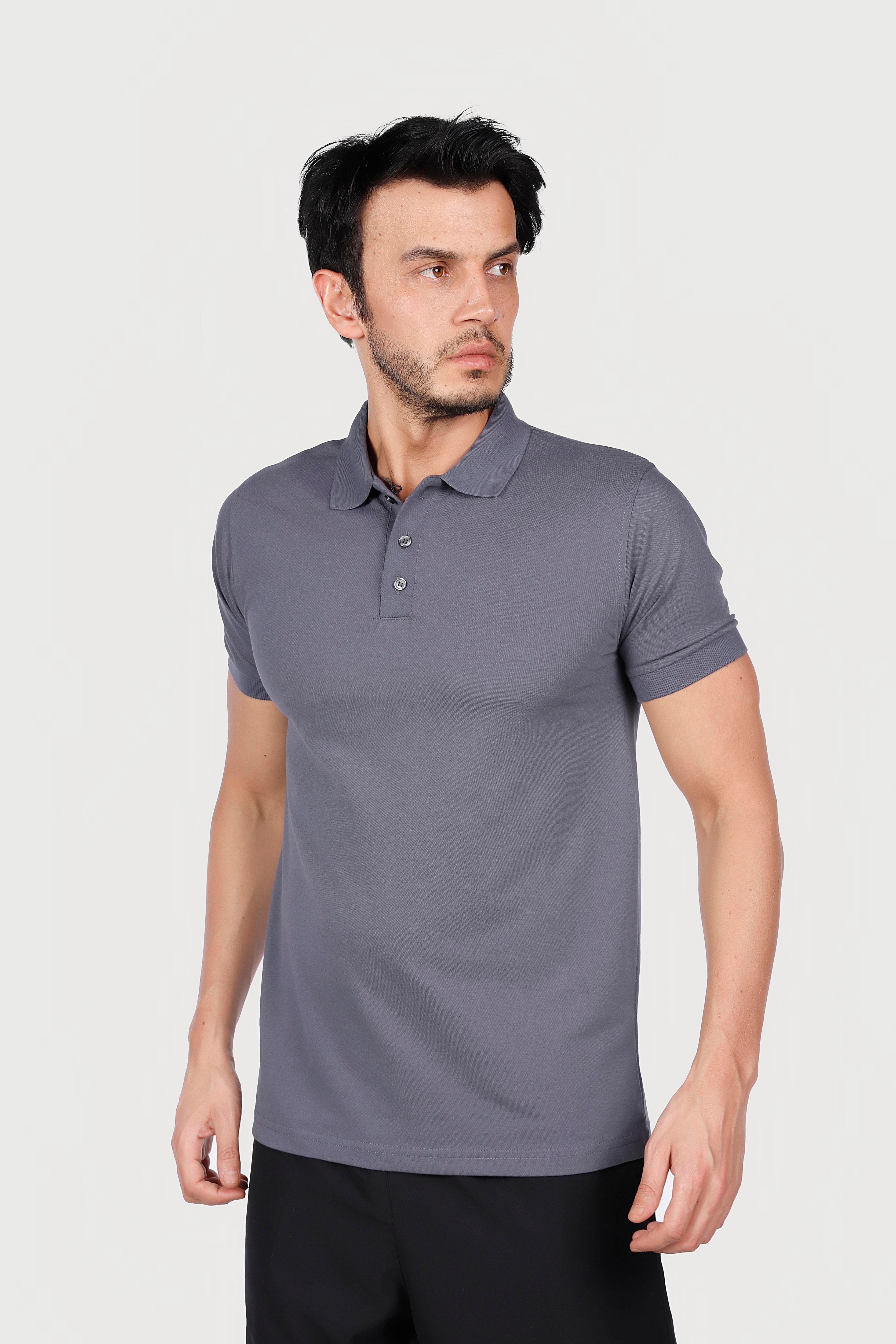 FÜME POLO YAKA 50/50 Pamuk Polyester TİŞORT