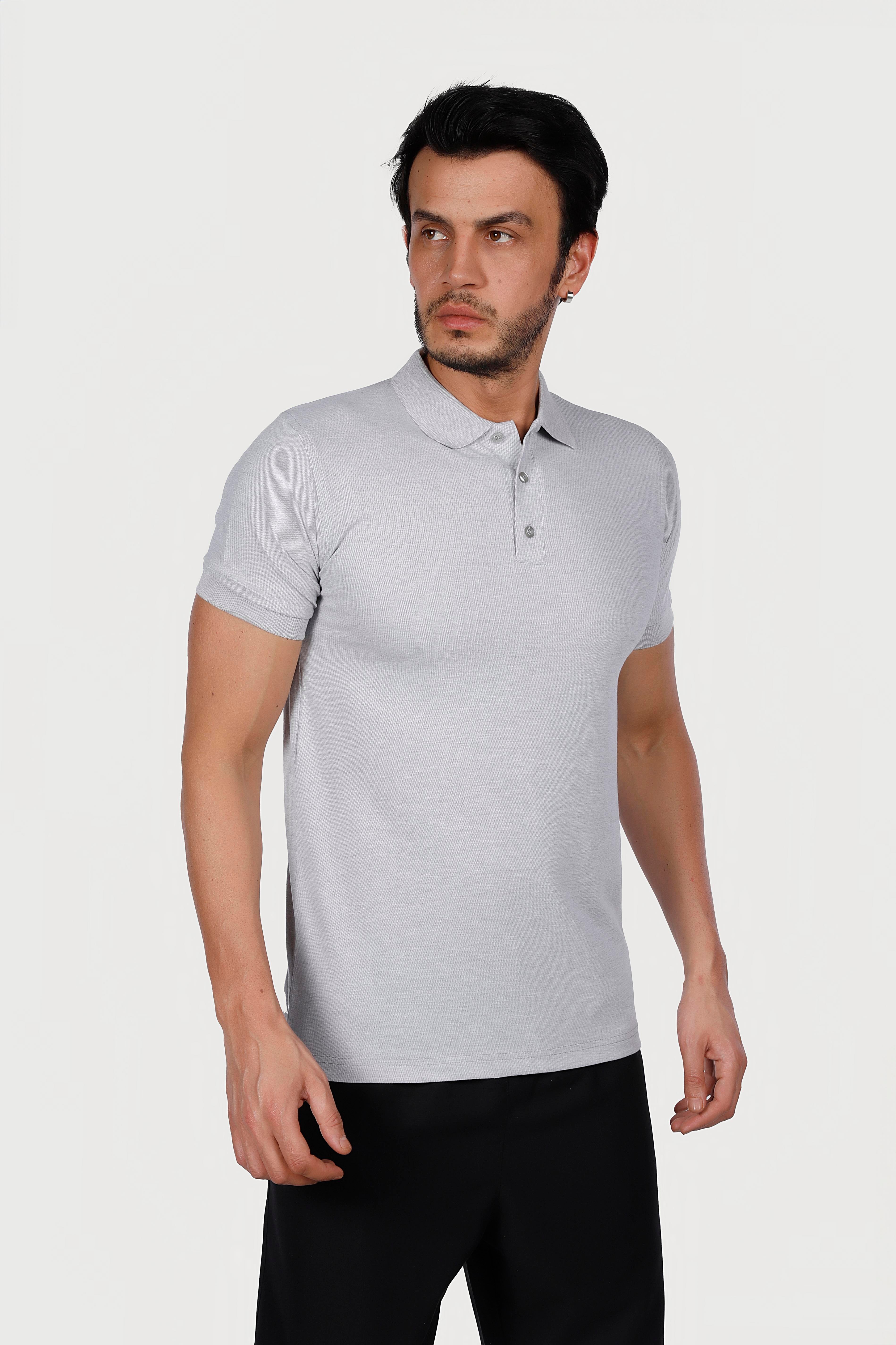 GRİ POLO YAKA 50/50 Pamuk Polyester TİŞORT