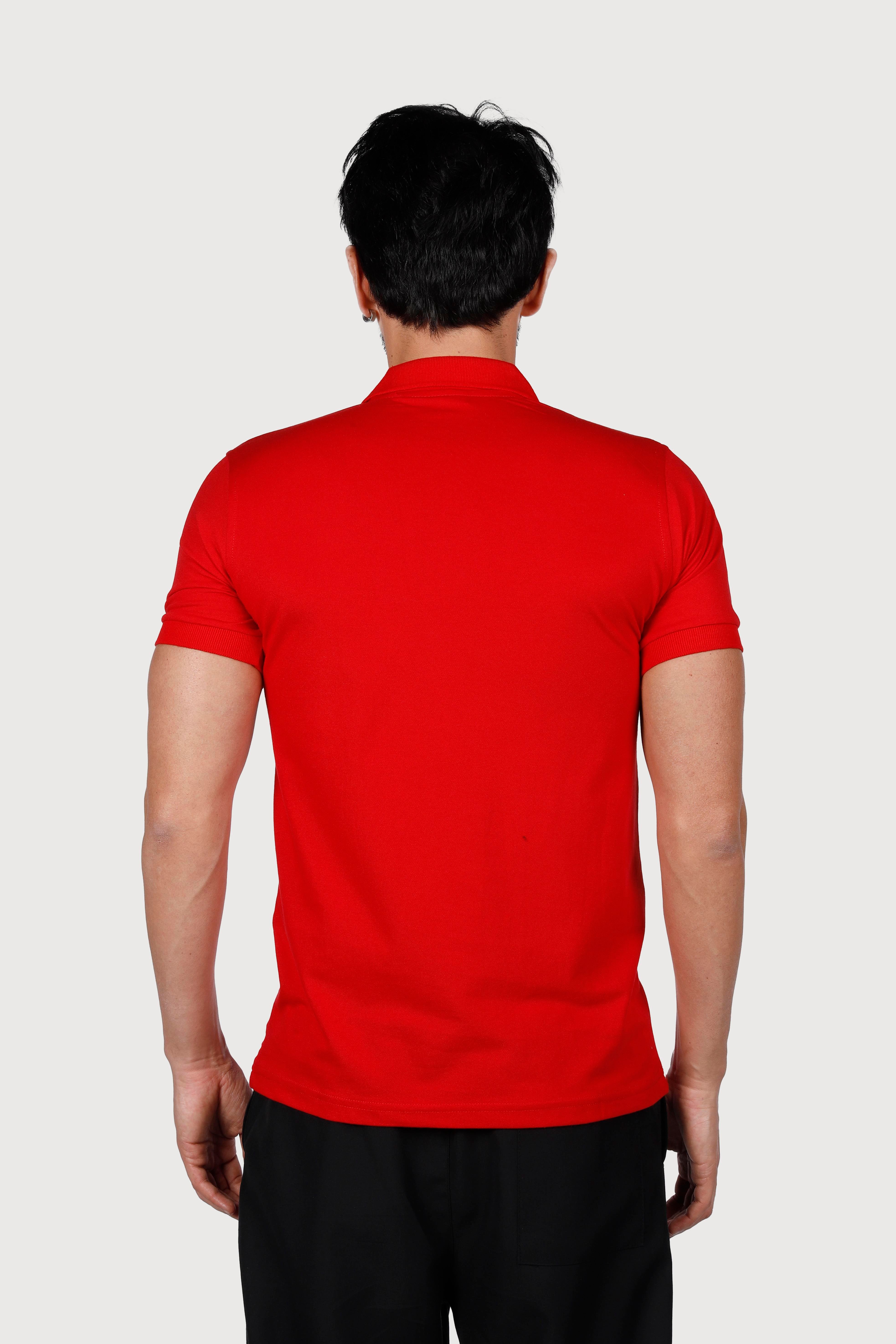 KIRMIZI POLO YAKA 50/50 Pamuk Polyester TİŞORT