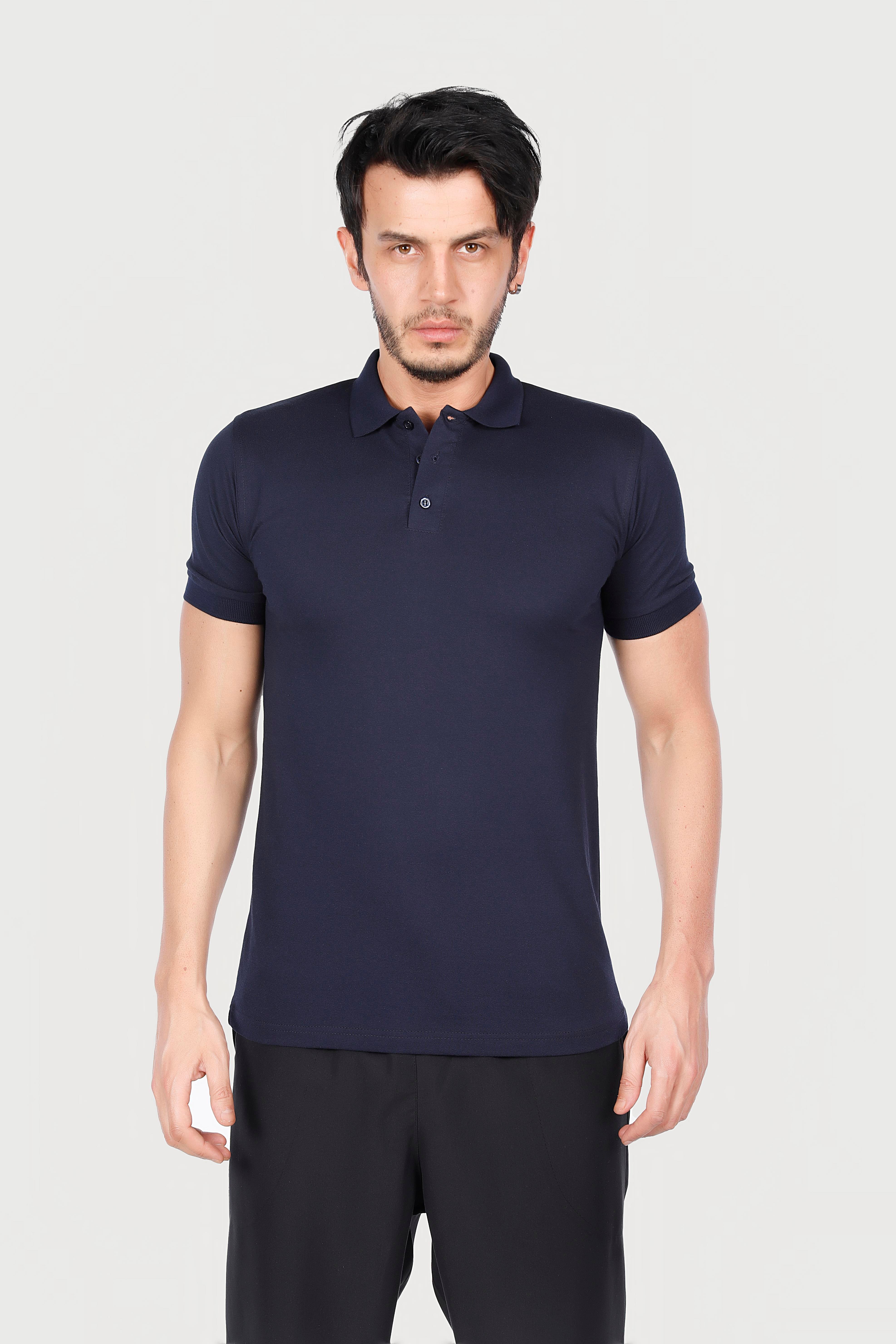 LACİVERT YAKA 50/50 Pamuk Polyester TİŞORT