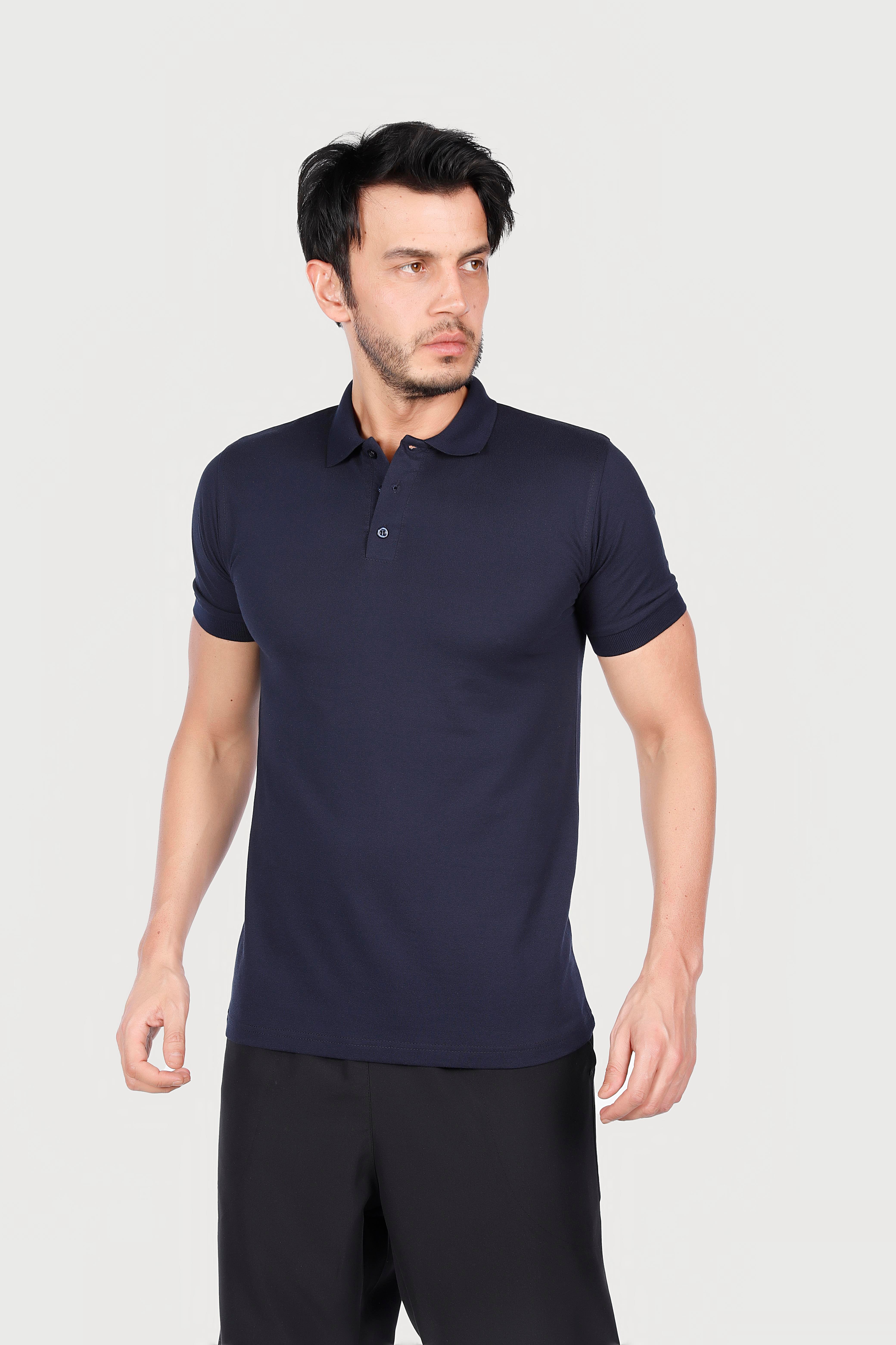 LACİVERT YAKA 50/50 Pamuk Polyester TİŞORT