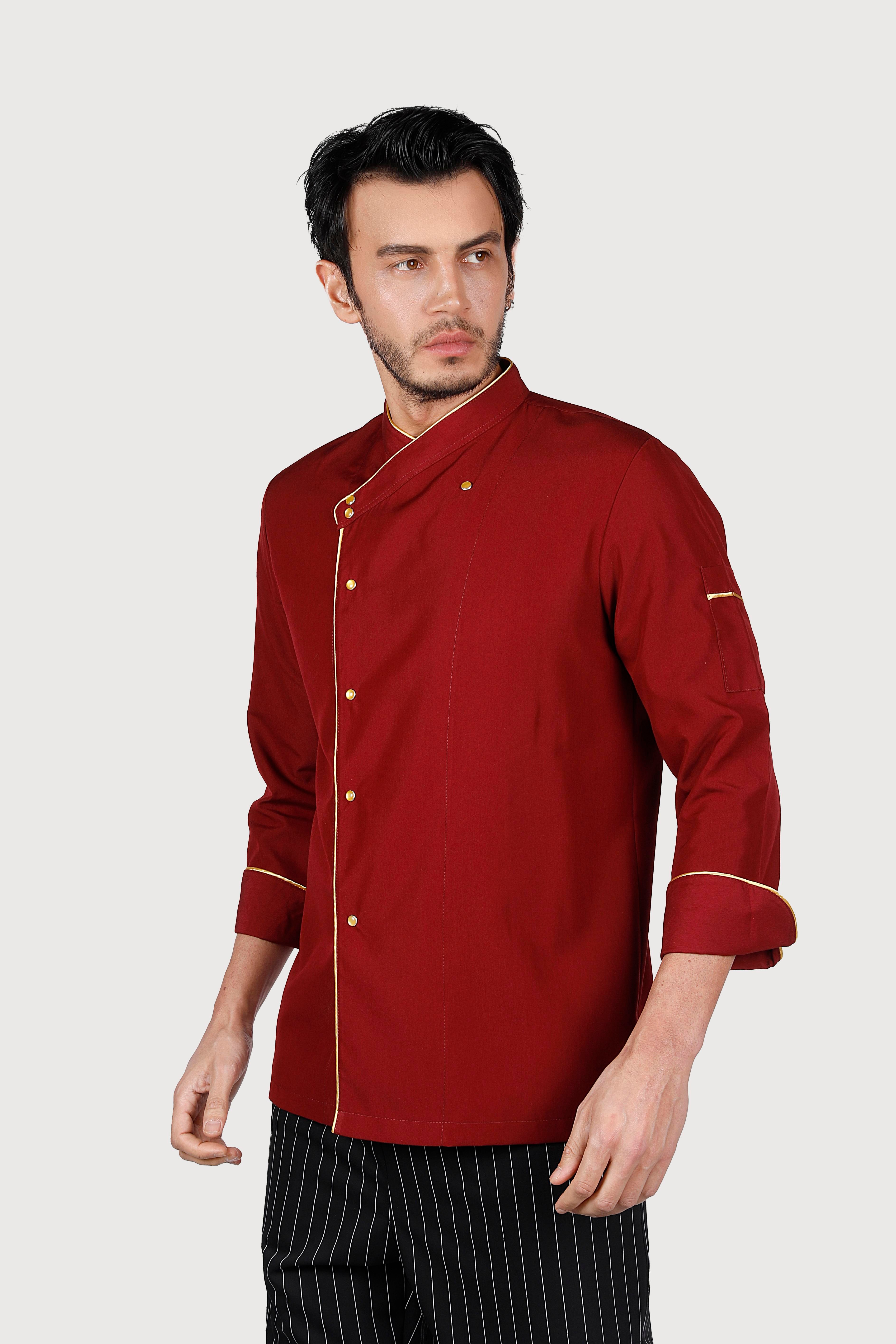 Şal Yaka Bordo Gold Biyeli