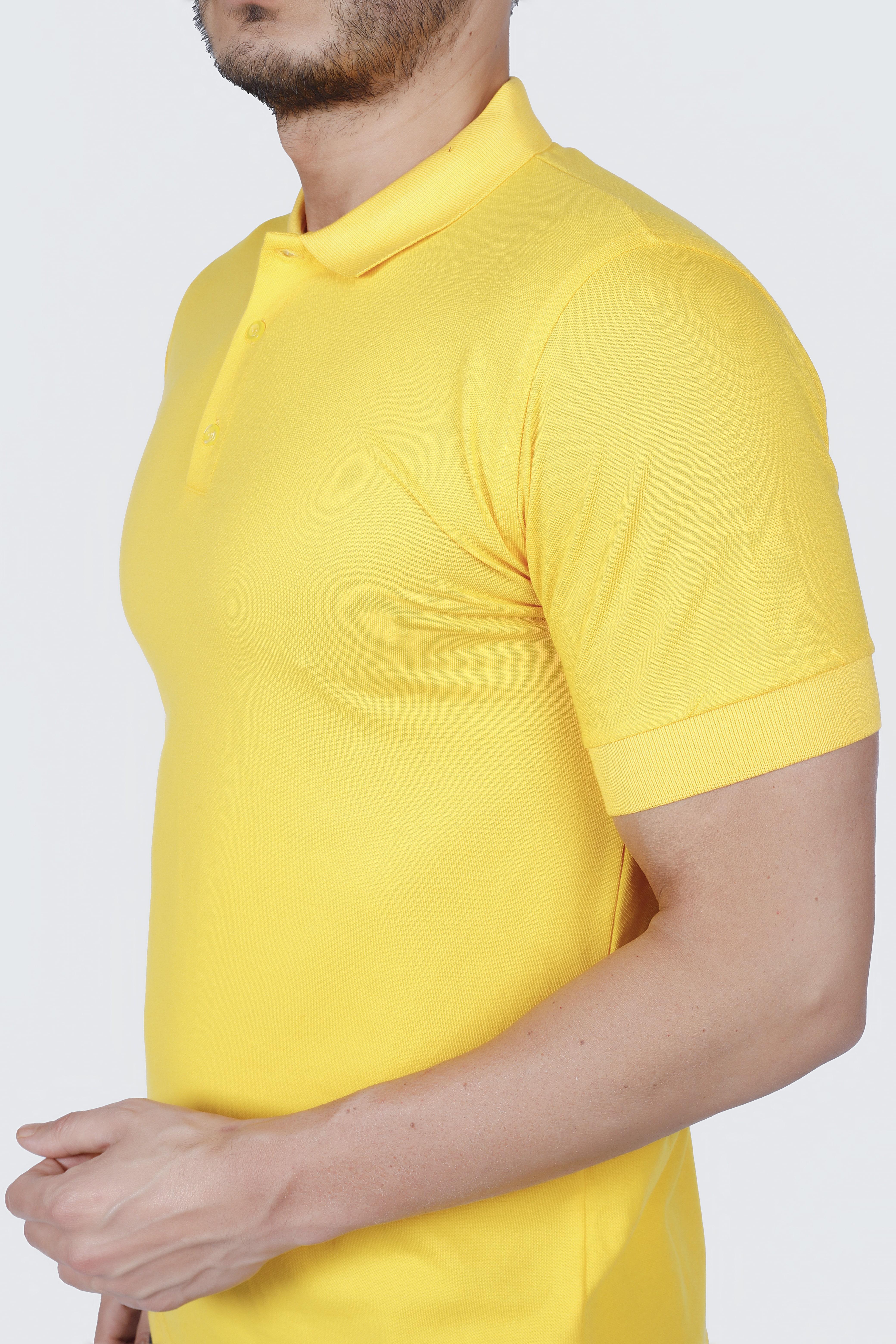 SARI POLO YAKA 50/50 Pamuk Polyester TİŞORT