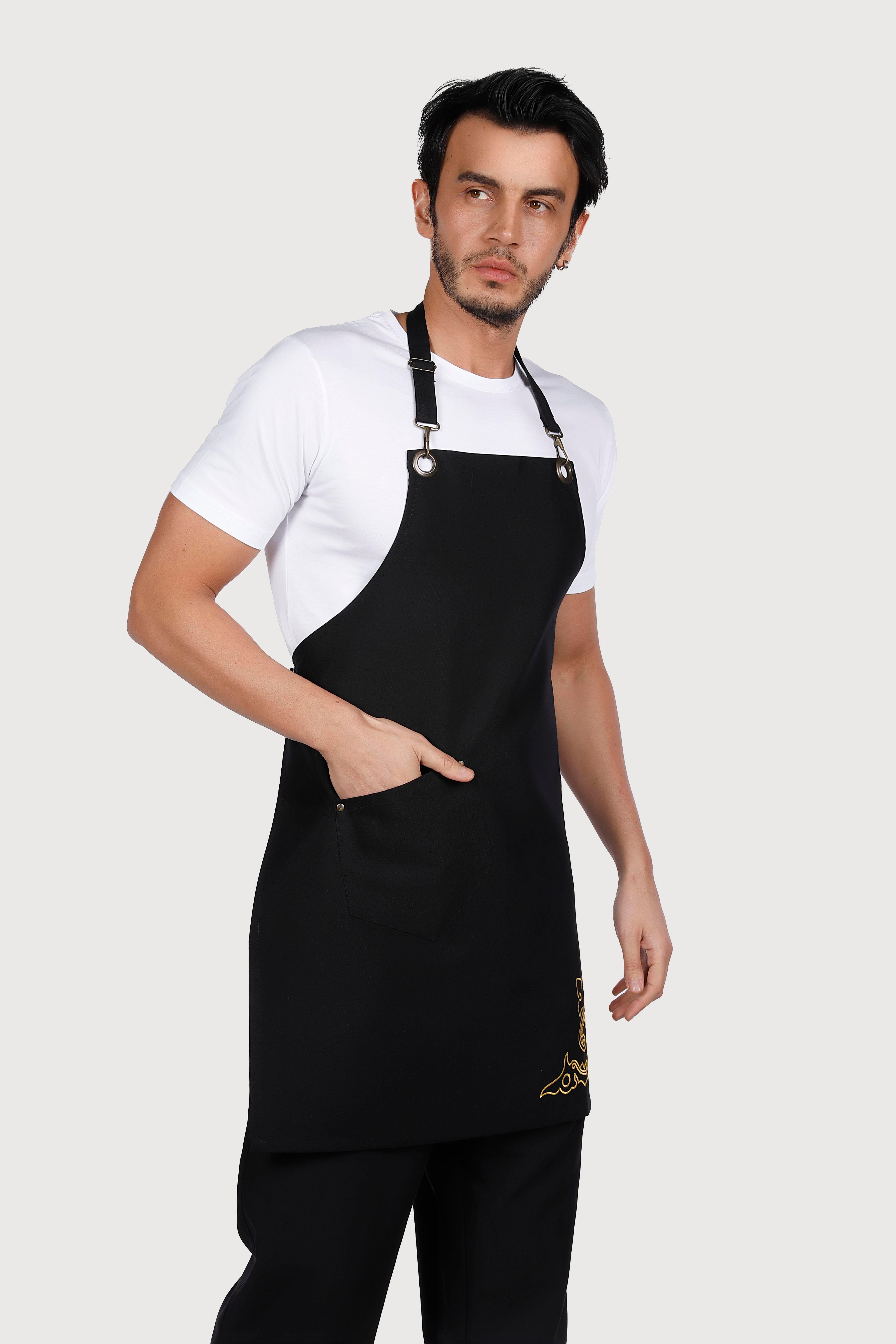 Siyah Gold Nakışlı Önlük