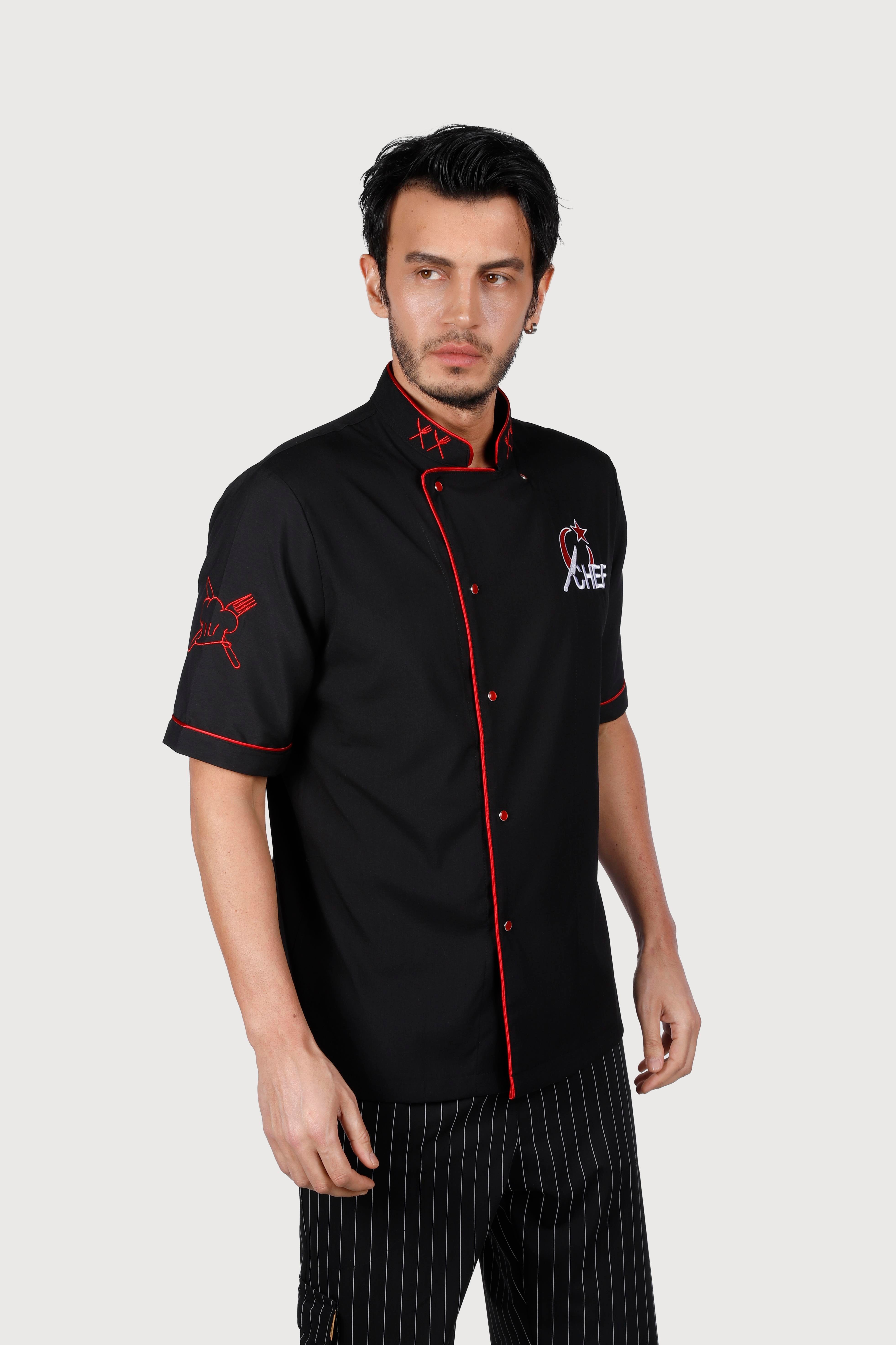 Siyah Kırmızı Biyeli Chef Ayyıldız Kısakol